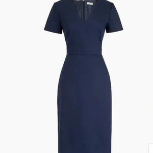 Size 6 Navy J. Crew V Neck Suit Dress.